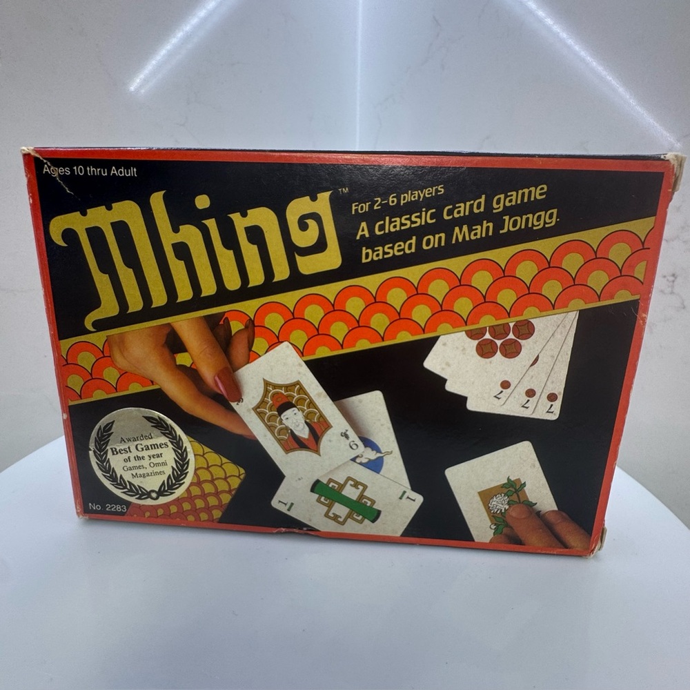 Vintage 1983 Mhing Card Game by Suntex Complete, Mah Jongg Inspired Made in USA